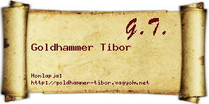 Goldhammer Tibor névjegykártya